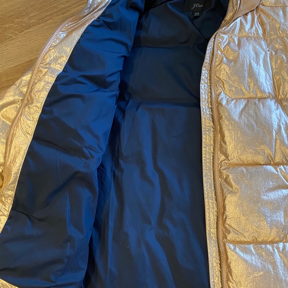 J. Crew rose gold puffer jacket XXS - Picture 2 of 5